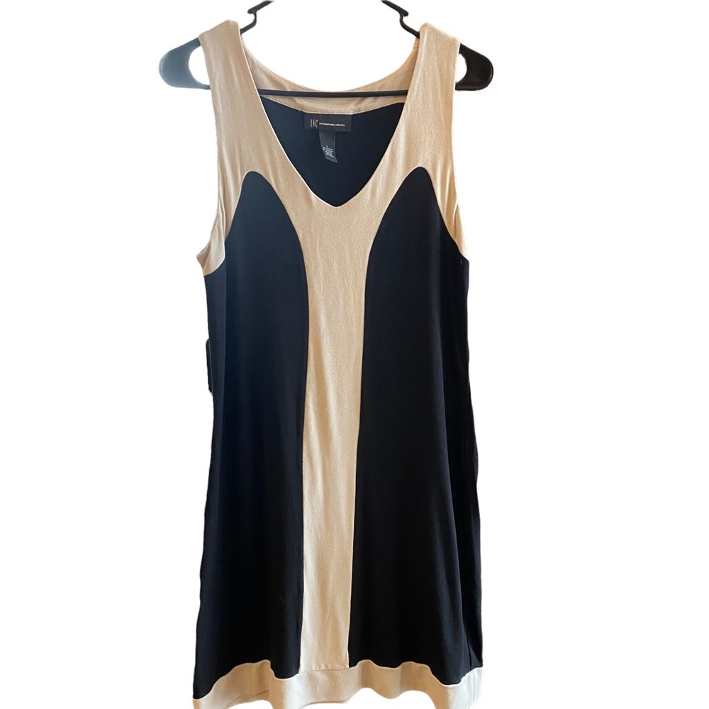 INC International Women’s Sleeveless Dress Size L Black & Tan